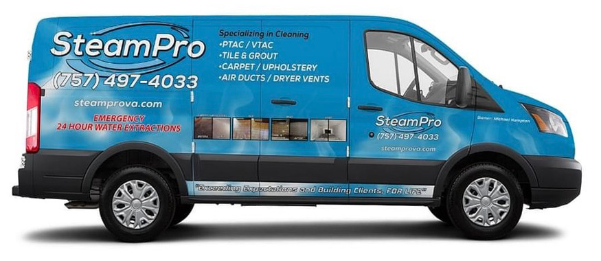 Steam Pro van with graphics on the side